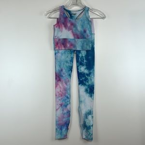 Colorado Threads Tie Dye Leggings Tank Set Size Small Blue Pink